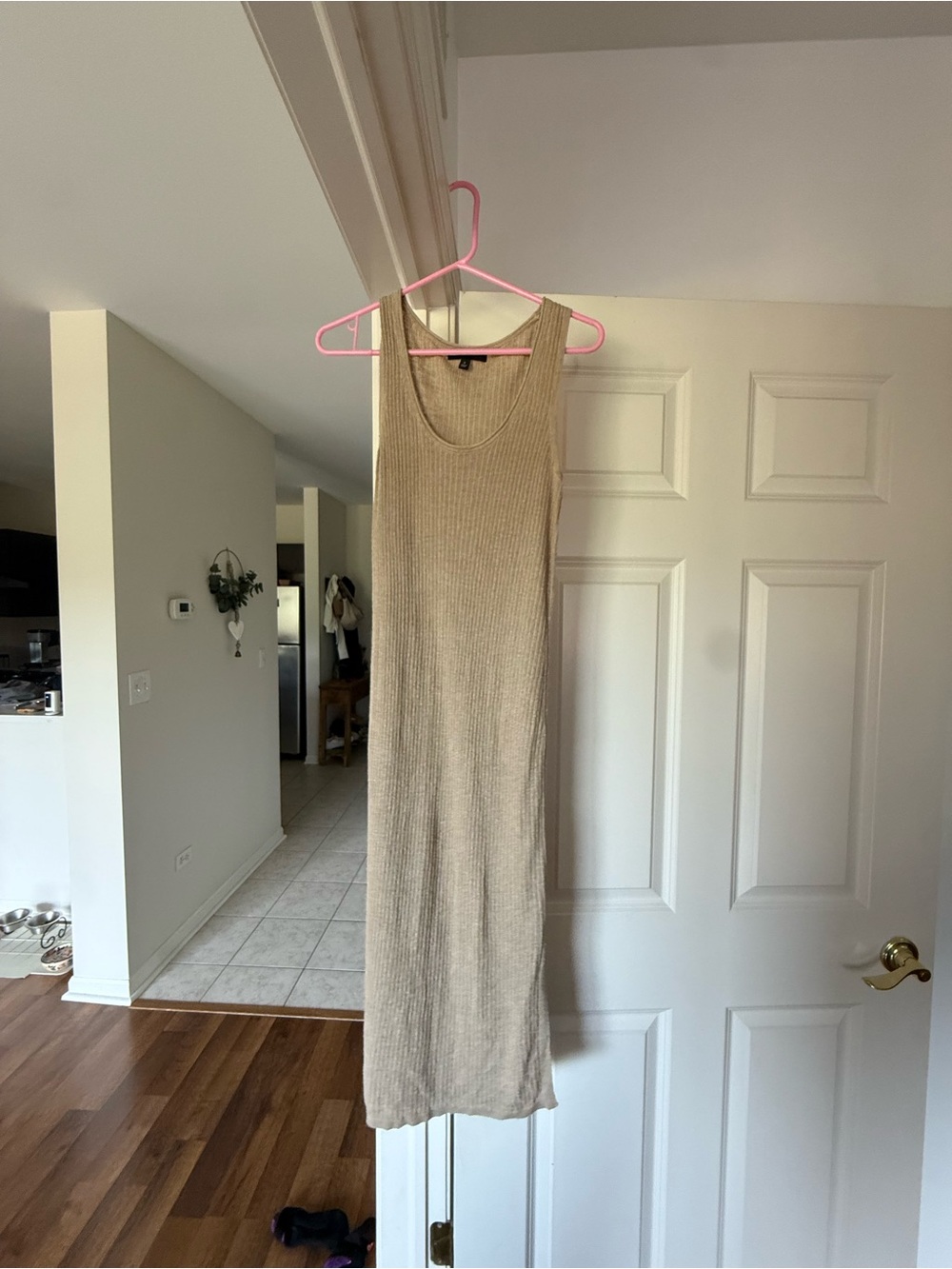 Banana Republic Beige Ribbed Maxi Tank Dress